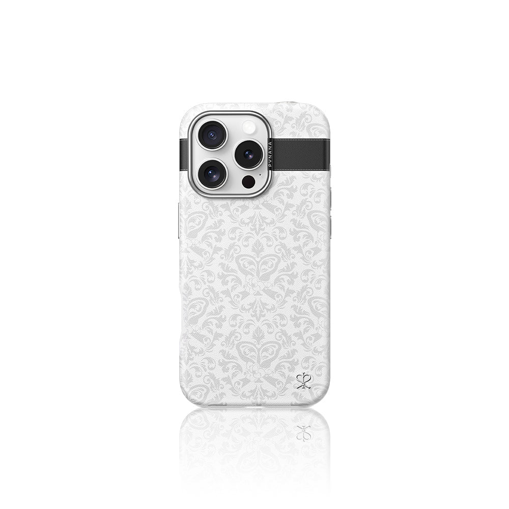 Apple iPhone 16 Pro Max Kılıf M-safe Şarj Özellikli Suni Deri Tasarımlı Desenli Pynana Print Serisi Kapak