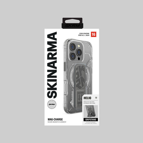 Apple iPhone 16 Pro Max Kılıf M-safe Şarj Özellikli Teknoloji Desenli Standlı Skinarma Helio Kapak