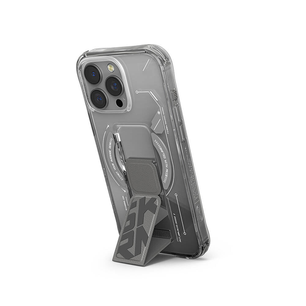 Apple iPhone 16 Pro Max Kılıf M-safe Şarj Özellikli Teknoloji Desenli Standlı Skinarma Helio Kapak