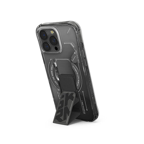 Apple iPhone 16 Pro Max Kılıf M-safe Şarj Özellikli Teknoloji Desenli Standlı Skinarma Helio Kapak