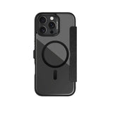 Apple iPhone 16 Pro Max Kılıf M-safe Şarj Özellikli Vegan Deri Tasarımlı Şeffaf Arka Yüzey Kartlıklı Raptic Urban Folio Serisi Kapak