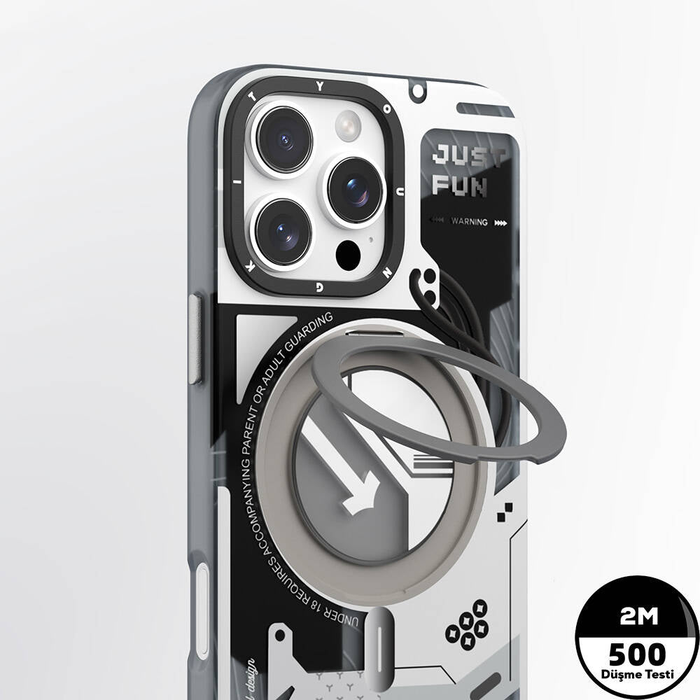 Apple iPhone 16 Pro Max Kılıf M-safe Şarj Özellikli Youngkit 360° Standlı Starship Serisi Kapak