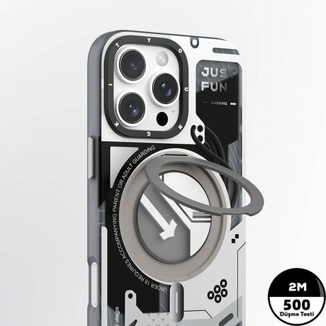 Apple iPhone 16 Pro Max Kılıf M-safe Şarj Özellikli Youngkit 360° Standlı Starship Serisi Kapak