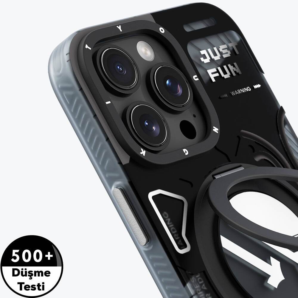 Apple iPhone 16 Pro Max Kılıf M-safe Şarj Özellikli Youngkit 360° Standlı Starship Serisi Kapak