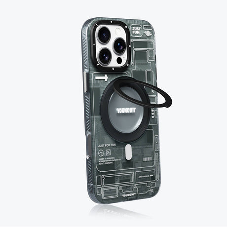 Apple iPhone 16 Pro Max Kılıf M-safe Şarj Özellikli Youngkit 360° Standlı Technology Serisi Kapak
