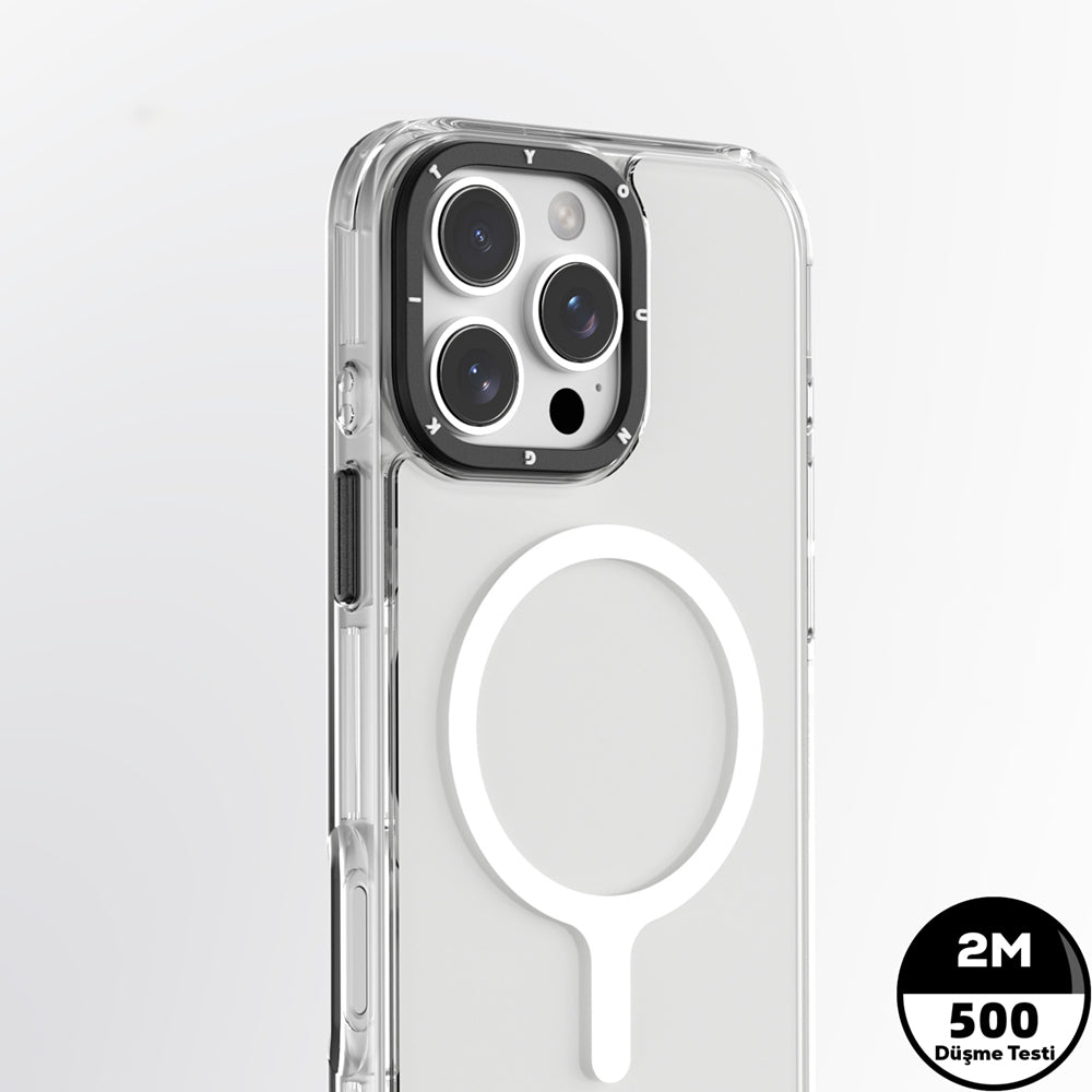 Apple iPhone 16 Pro Max Kılıf M-safe Şarj Özellikli YoungKit Crystal Color Serisi Kapak