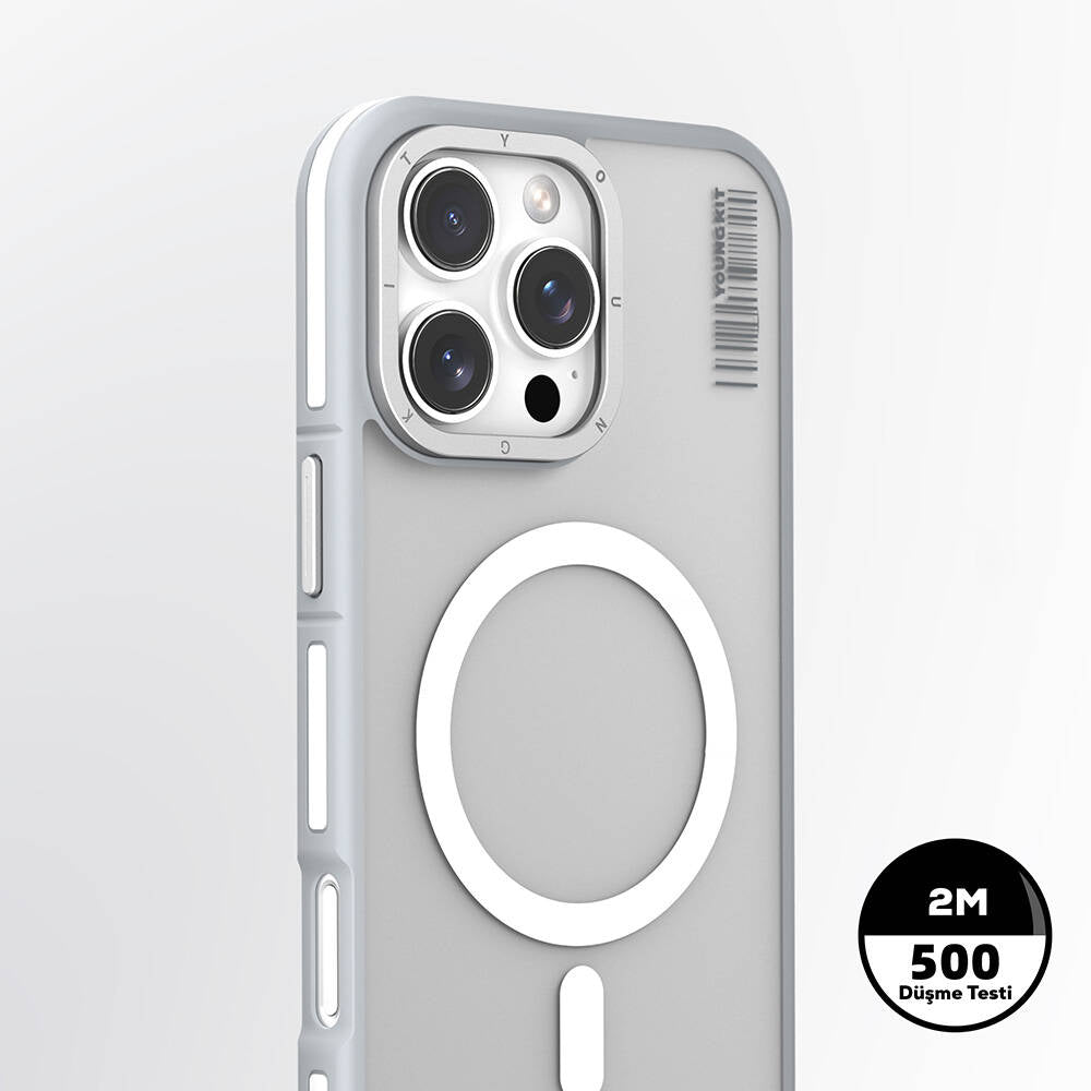 Apple iPhone 16 Pro Max Kılıf M-safe Şarj Özellikli Youngkit Rock Sand Serisi Kapak