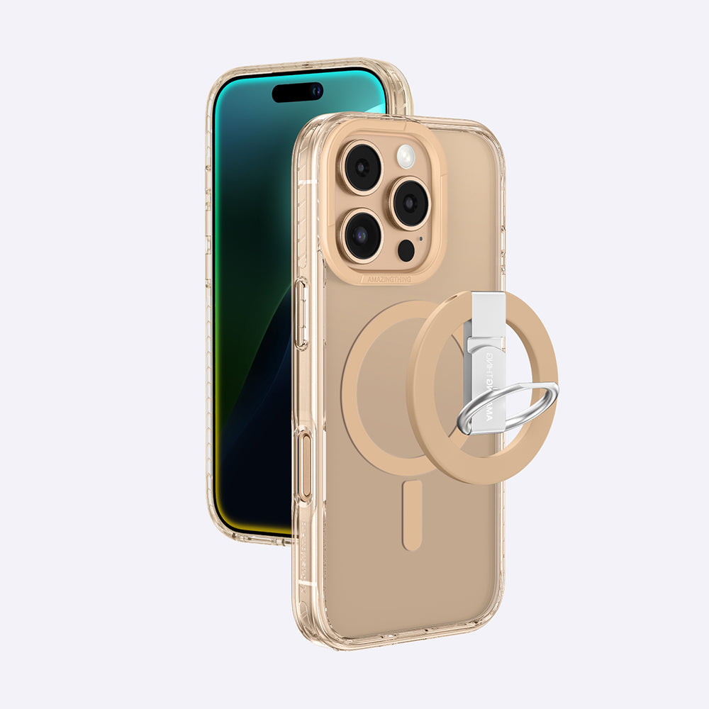 Apple iPhone 16 Pro Max Kılıf M-safe Şarj Özellikli Yüzük Standlı Amazingthing Titan Pro Serisi Kapak