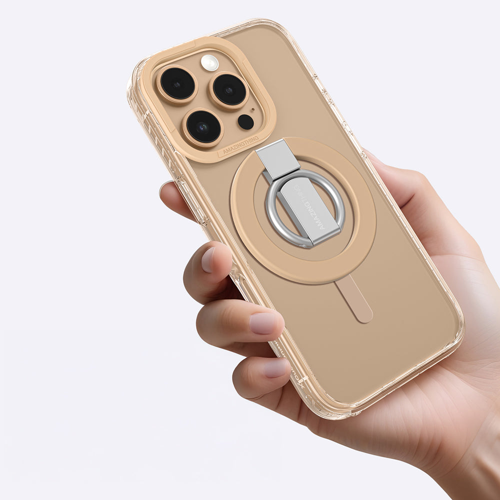 Apple iPhone 16 Pro Max Kılıf M-safe Şarj Özellikli Yüzük Standlı Amazingthing Titan Pro Serisi Kapak