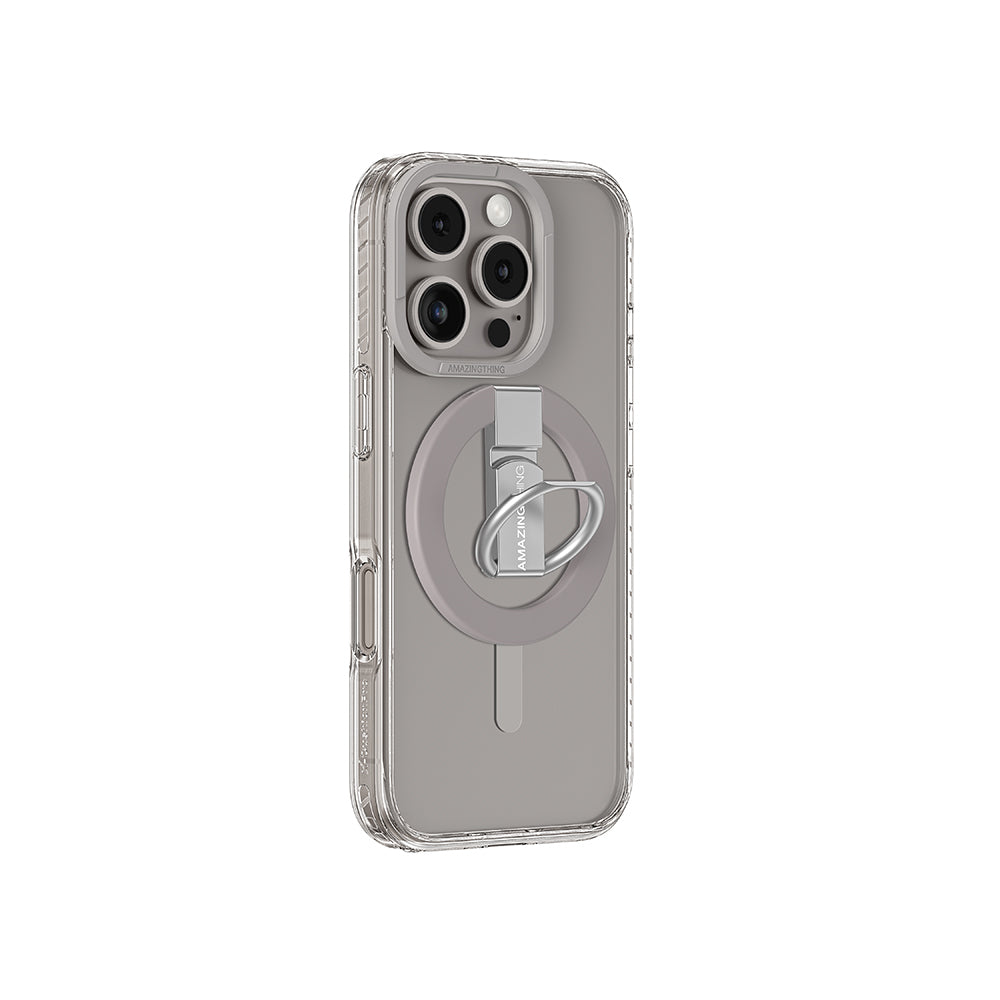 Apple iPhone 16 Pro Max Kılıf M-safe Şarj Özellikli Yüzük Standlı Amazingthing Titan Pro Serisi Kapak