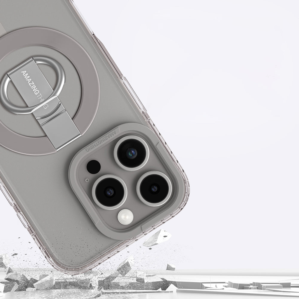 Apple iPhone 16 Pro Max Kılıf M-safe Şarj Özellikli Yüzük Standlı Amazingthing Titan Pro Serisi Kapak