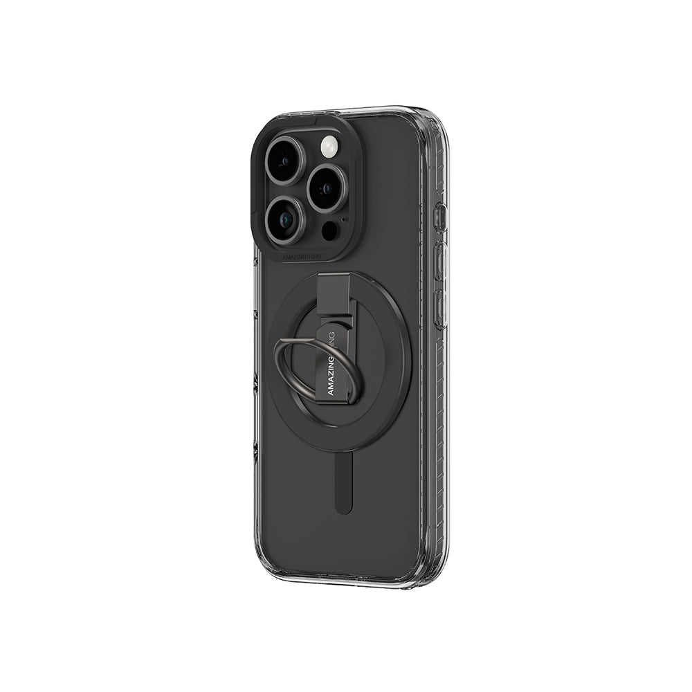 Apple iPhone 16 Pro Max Kılıf M-safe Şarj Özellikli Yüzük Standlı Amazingthing Titan Pro Serisi Kapak
