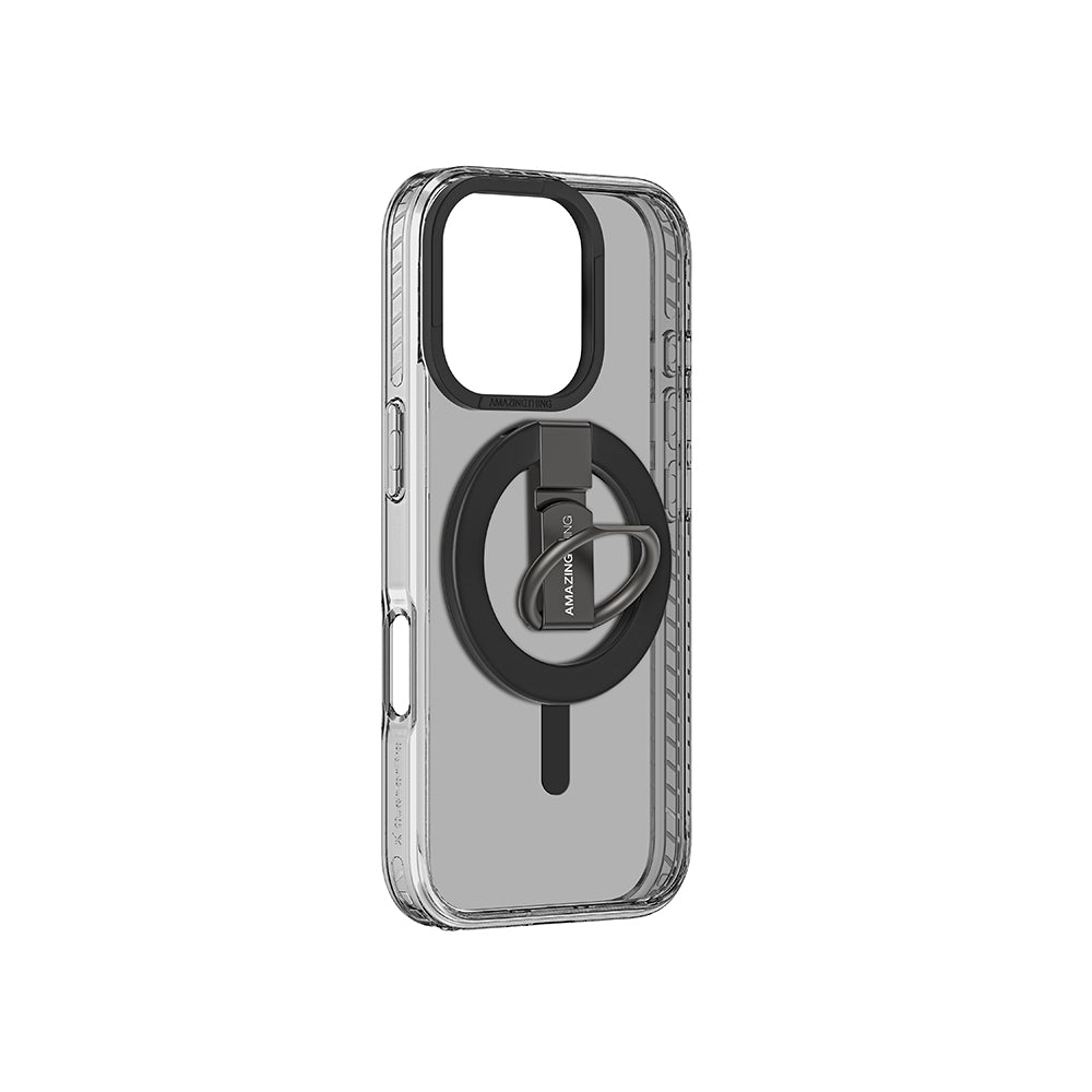 Apple iPhone 16 Pro Max Kılıf M-safe Şarj Özellikli Yüzük Standlı Amazingthing Titan Pro Serisi Kapak