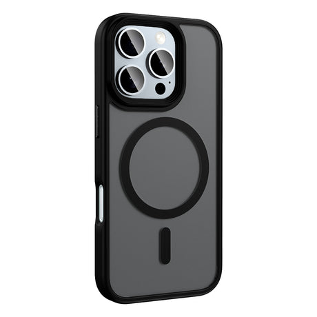 Apple iPhone 16 Pro Max Kılıf Mat Arka Yüzey Wireless Şarj Özellikli Zore Flet M-safe Kapak