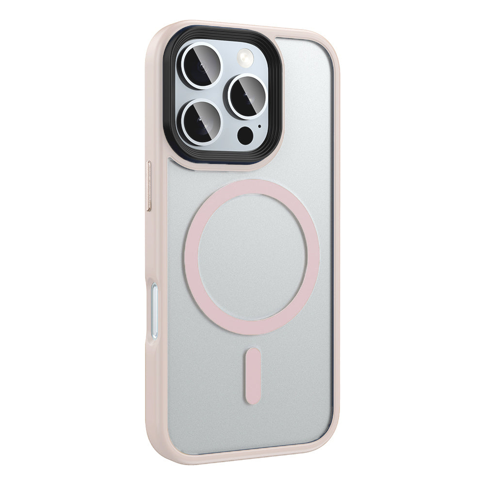 Apple iPhone 16 Pro Max Kılıf Mat Arka Yüzey Wireless Şarj Özellikli Zore Flet M-safe Kapak