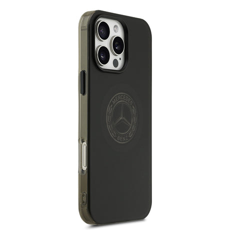 Apple iPhone 16 Pro Max Kılıf Mercedes Benz Orjinal Lisanslı M-safe Şarj Özellikli Buzlu PC Nostaljik Yıldız Dizayn Kapak