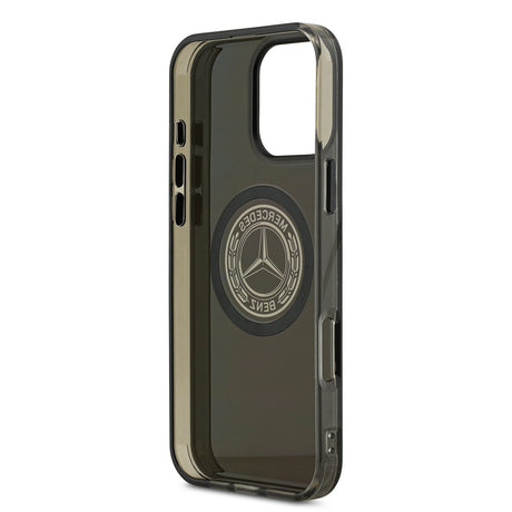 Apple iPhone 16 Pro Max Kılıf Mercedes Benz Orjinal Lisanslı M-safe Şarj Özellikli Buzlu PC Nostaljik Yıldız Dizayn Kapak