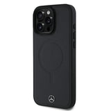Apple iPhone 16 Pro Max Kılıf Mercedes Benz Orjinal Lisanslı M-safe Şarj Özellikli Metal Yıldız Logolu Sade Pürüzsüz Deri Kapak