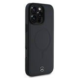 Apple iPhone 16 Pro Max Kılıf Mercedes Benz Orjinal Lisanslı M-safe Şarj Özellikli Metal Yıldız Logolu Sade Pürüzsüz Deri Kapak