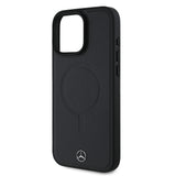 Apple iPhone 16 Pro Max Kılıf Mercedes Benz Orjinal Lisanslı M-safe Şarj Özellikli Metal Yıldız Logolu Sade Pürüzsüz Deri Kapak
