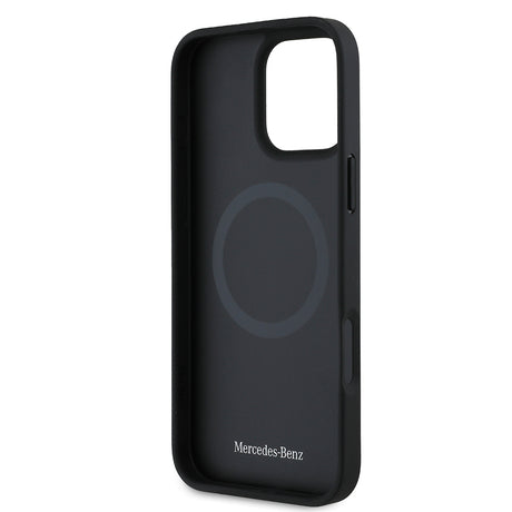 Apple iPhone 16 Pro Max Kılıf Mercedes Benz Orjinal Lisanslı M-safe Şarj Özellikli Metal Yıldız Logolu Sade Pürüzsüz Deri Kapak