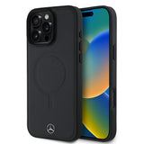 Apple iPhone 16 Pro Max Kılıf Mercedes Benz Orjinal Lisanslı M-safe Şarj Özellikli Metal Yıldız Logolu Sade Pürüzsüz Deri Kapak