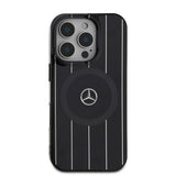 Apple iPhone 16 Pro Max Kılıf Mercedes Benz Orjinal Lisanslı M-safe Şarj Özellikli Çift Katmanlı Paralel Çizgi Desenli Kapak