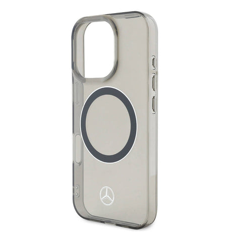 Apple iPhone 16 Pro Max Kılıf Mercedes Benz Orjinal Lisanslı M-safe Şarj Özellikli Saydam Yüzey Silver Ring Kapak