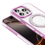 Apple iPhone 16 Pro Max Kılıf Pırlanta Taş Tasarımlı M-safe Şarj Özellikli Zore Karetta Silikon Kapak