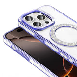 Apple iPhone 16 Pro Max Kılıf Pırlanta Taş Tasarımlı M-safe Şarj Özellikli Zore Karetta Silikon Kapak