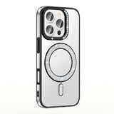 Apple iPhone 16 Pro Max Kılıf Pırlanta Taş Tasarımlı M-safe Şarj Özellikli Zore Karetta Silikon Kapak