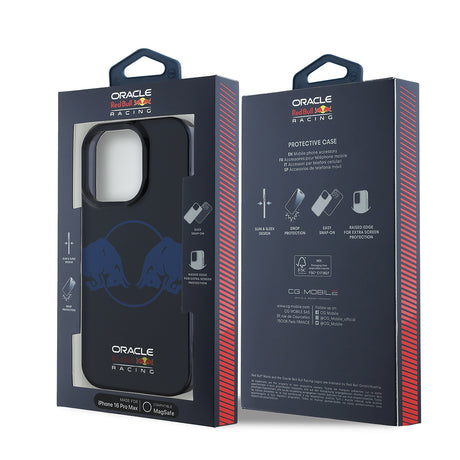 Apple iPhone 16 Pro Max Kılıf Redbull Orjinal Lisanslı M-safe Şarj Özellikli IML Çift Boğa Baskılı Sert Kapak
