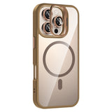 Apple iPhone 16 Pro Max Kılıf Standlı ve Kamera Lens Hediyeli M-Safe Şarj Özellikli Zore Etro Kapak