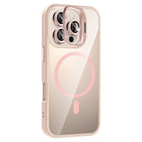 Apple iPhone 16 Pro Max Kılıf Standlı ve Kamera Lens Hediyeli M-Safe Şarj Özellikli Zore Etro Kapak
