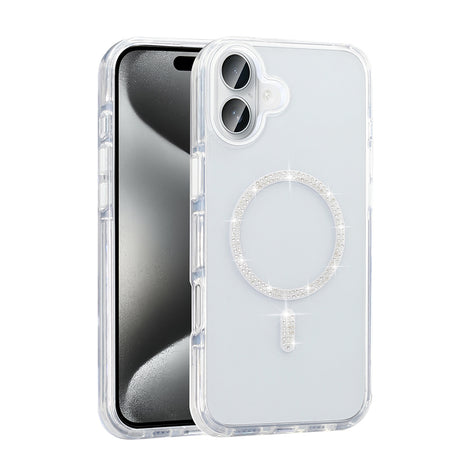 Apple iPhone 16 Pro Max Kılıf Taşlı Tasarım M-safe Şarj Özellikli Zore Koment Silikon Kapak