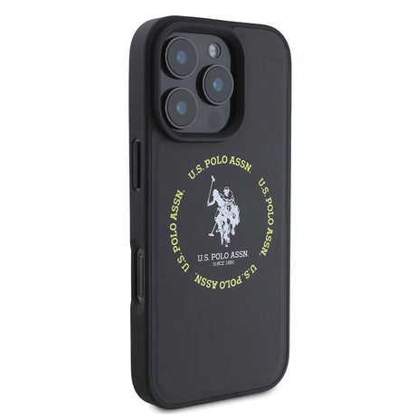 Apple iPhone 16 Pro Max Kılıf U.S. Polo Assn. Orjinal Lisanslı M-safe Şarj Özellikli Circle ve Double Horse Logolu Deri Kapak