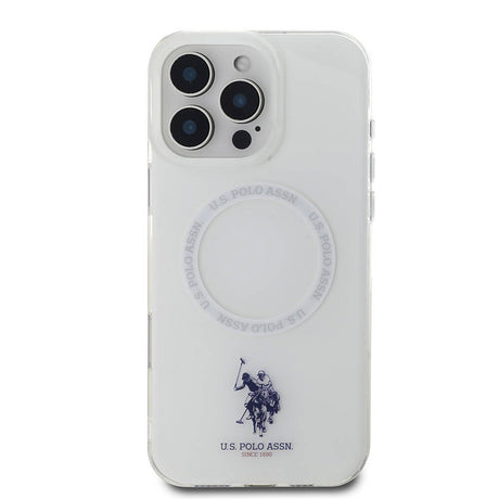Apple iPhone 16 Pro Max Kılıf U.S. Polo Assn. Orjinal Lisanslı M-safe Şarj Özellikli IML Double Horse Logolu Ring Kapak
