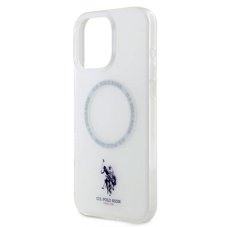 Apple iPhone 16 Pro Max Kılıf U.S. Polo Assn. Orjinal Lisanslı M-safe Şarj Özellikli IML Double Horse Logolu Ring Kapak
