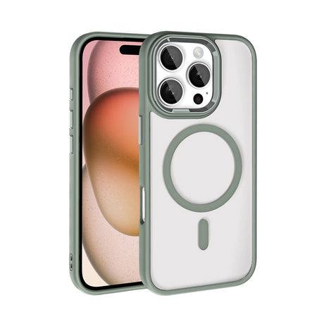 Apple iPhone 16 Pro Max Kılıf Wireless Şarj Özellikli Zore Krom M-safe Silikon Kapak
