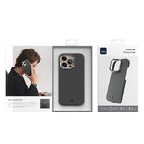 Apple iPhone 16 Pro Max Kılıf Wiwu DCC-206 M-safe Şarj Özellikli Kamera Standlı Aramid Fiber Tasarım Kevlar Kapak