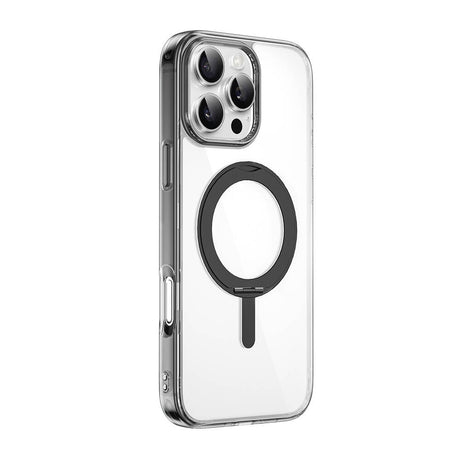 Apple iPhone 16 Pro Max Kılıf Wiwu MCC-201 iShield Ultra Serisi M-safe Şarj Özellikli Standlı Crystal Sert PC Kapak