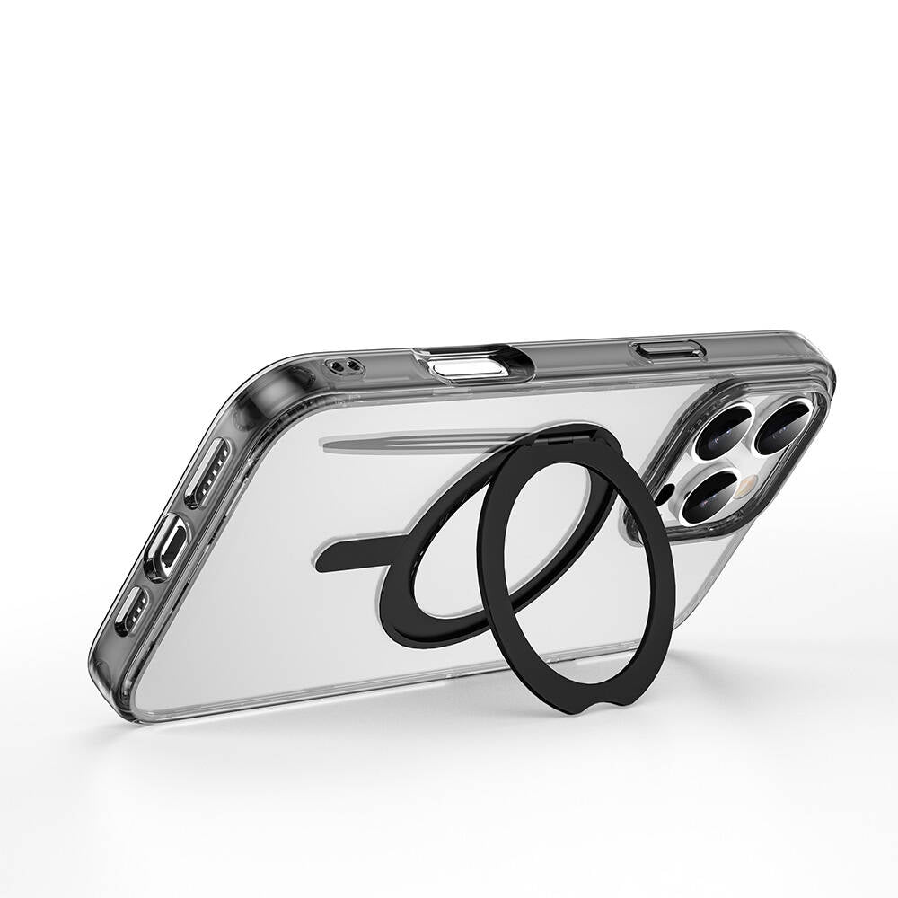 Apple iPhone 16 Pro Max Kılıf Wiwu MCC-201 iShield Ultra Serisi M-safe Şarj Özellikli Standlı Crystal Sert PC Kapak