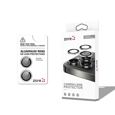 Apple iPhone 16 Zore CL-12 Premium Safir Parmak İzi Bırakmayan Anti-Reflective Kamera Lens Koruyucu
