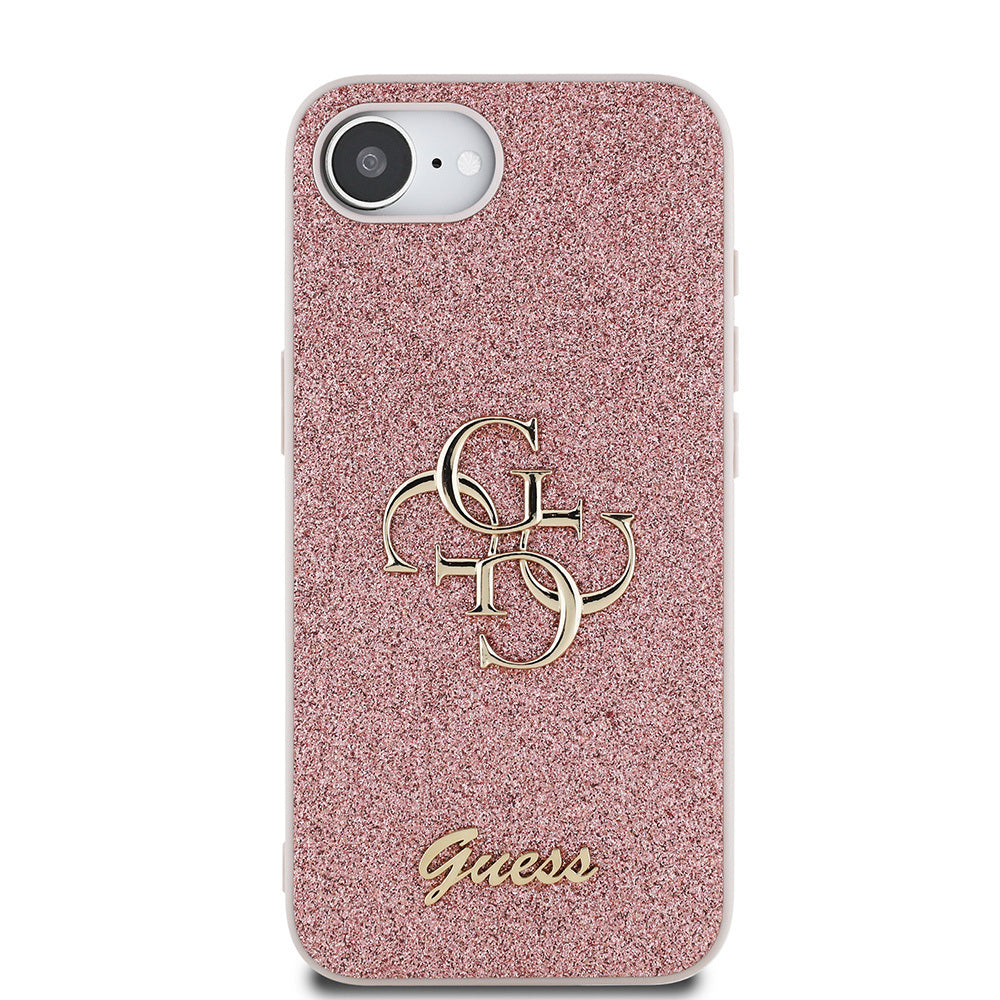 Apple iPhone 16E Kılıf Guess Orjinal Lisanslı 4G Büyük Metal Logolu Glitter Kapak