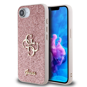 Apple iPhone 16E Kılıf Guess Orjinal Lisanslı 4G Büyük Metal Logolu Glitter Kapak