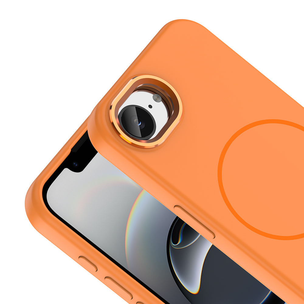 Apple iPhone 16E Kılıf M-Safe Şarj Özellikli Metal Kamera Çerçeveli Zore Edi Silikon Kapak