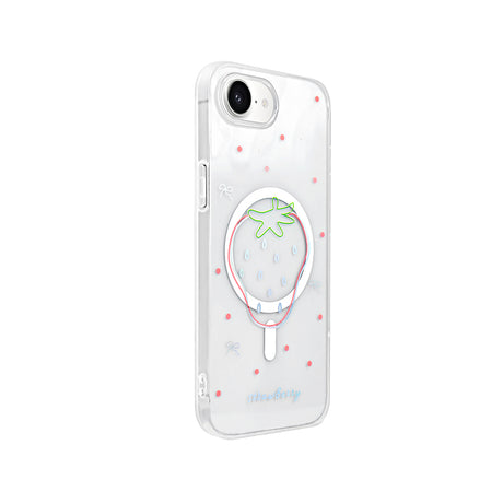 Apple iPhone 16E Kılıf M-Safe Şarj Özellikli Şeffaf Zore Folk Sert Kapak