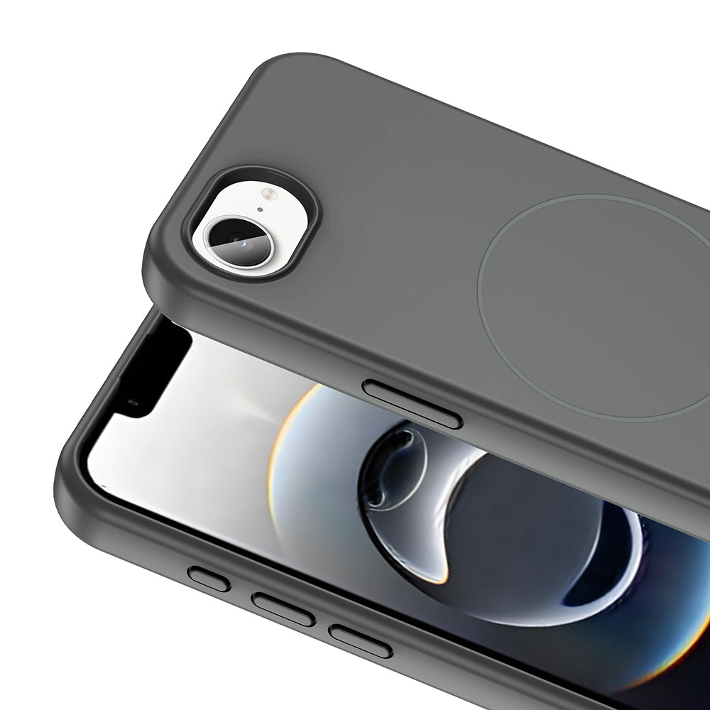 Apple iPhone 16E Kılıf M-safe Şarj Özellikli Sıvı Teknolojili Silinebilir Sert Zore Kivi Kapak