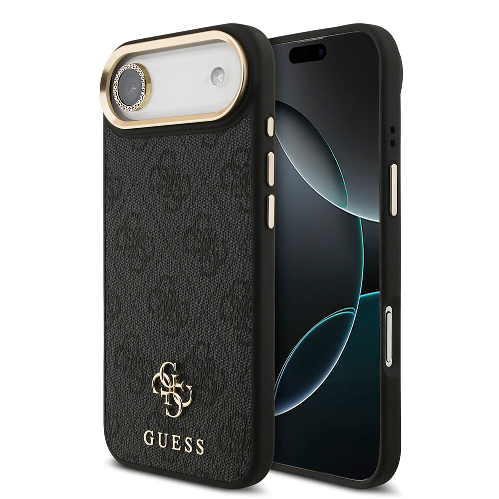 Apple iPhone 17 Air Guess Orjinal Lisanslı 4G ve Yazı Logolu Kılıf + Ekran Koruyucu + Lens Koruyucu 3in1 Aksesuar Seti