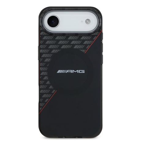 Apple iPhone 17 Air Kılıf AMG Orjinal Lisanslı M-safe Şarj Özellikli Çift Katmanlı Kırmızı Çapraz Çizgili Kapak